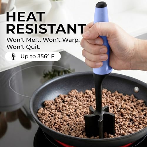 Zulay Kitchen Ground Beef Chopper Tool – 5-Blade Nylon Meat Chopper - Image 4
