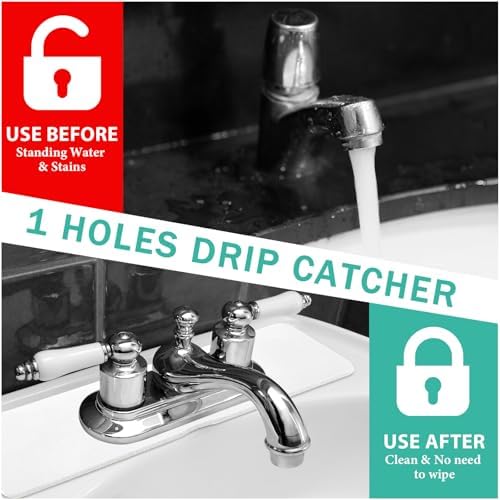 Tioncy 2 Pcs Faucet Mat Bathroom Sink Splash Guard - Image 4
