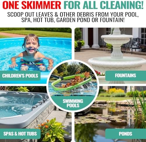 Pool Skimmer Net Heavy Duty Swimming Leaf Rake Cleaning Tool - Image 3