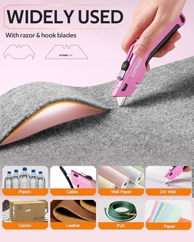 VOTREK® Box Cutter Utility Knife, 2-in-1 Safety Retractable Box Cutter - Image 4