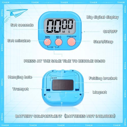 Mwellewm Digital Timers for Classroom Kids Kitchen Timers for Cooking 12 Pc - Image 7