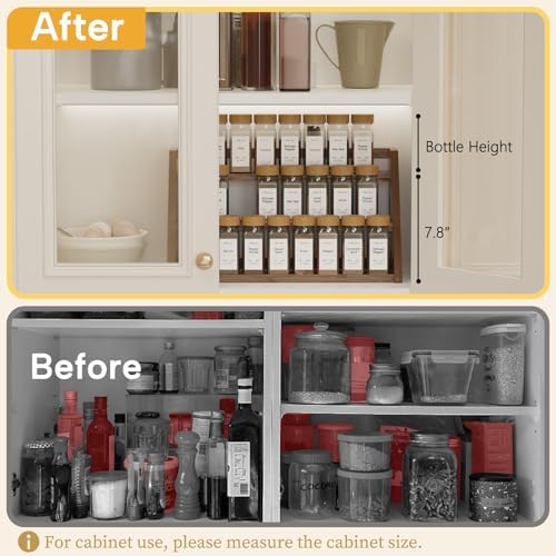 Bamboo Spice Rack Organizer -3-Tier Spice Rack - Image 4