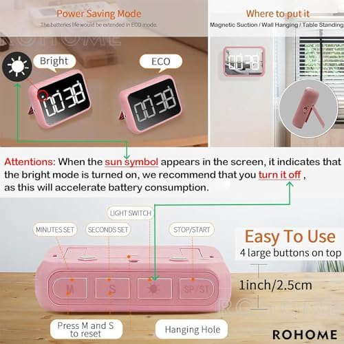 Digital Large Display Visual Timer Stopwatch - Image 2