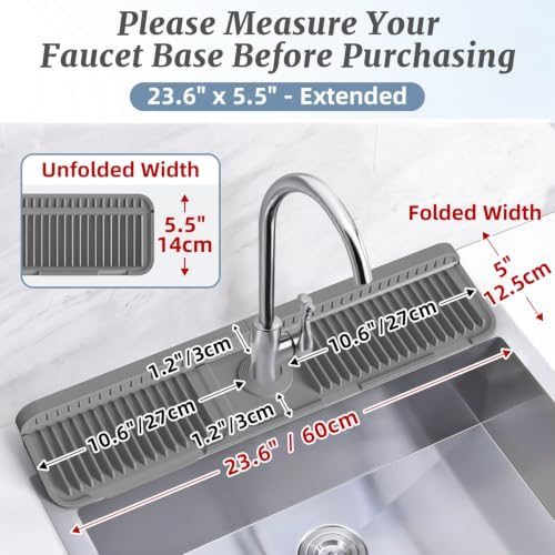 PoYang 24 Inch Faucet Mat for Kitchen Sink Splash Guard - Image 3