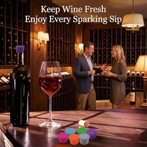 12 Pcs Colorful Silicone Wine Stoppers, Reusable Wine Bottle Stopper, Sparkling - Image 5