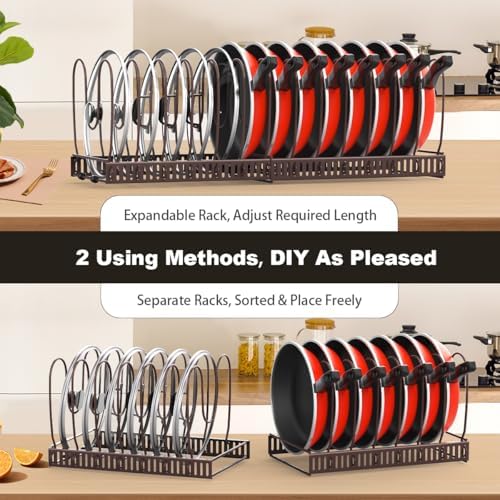 Housolution Pot and Pan Lid Organizer Holder Storage Rack - Image 4