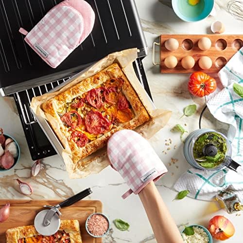KitchenAid Gingham Mini Oven Mitt 2-Pack Set, Dried Rose - Image 5