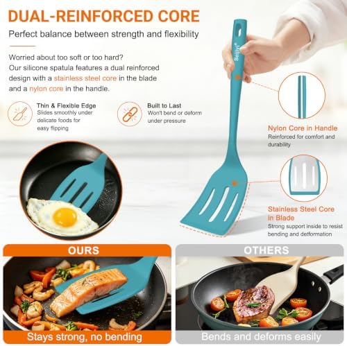 Beijiyi 4 Pack Silicone Spatula Set, High Heat Resistant, - Image 5