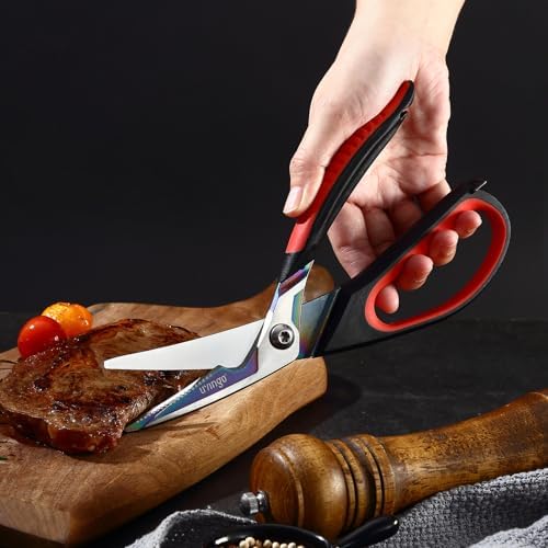 LIVINGO 9.5" Heavy Duty Kitchen Scissors Titanium Coated Poultry Shears - Image 5