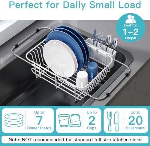 JASIWAY White Dish Drying Rack in Sink - Image 5
