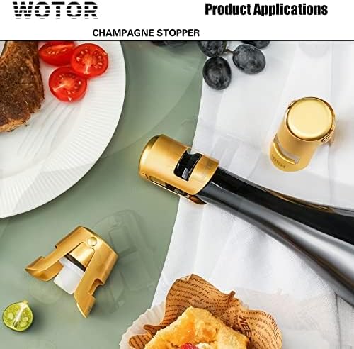 WOTOR Champagne Bottle Stoppers, Stainless Steel, 2 Pack - Image 7