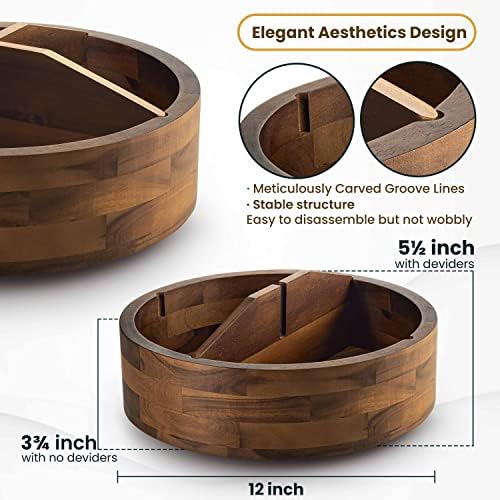 TIDITA 12" Wooden Lazy Susan Organizer - Image 3