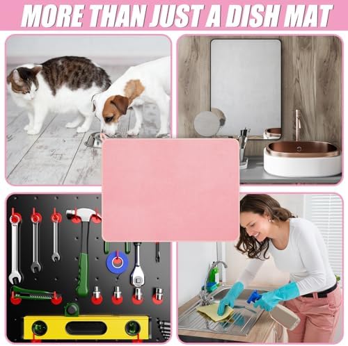 Hushee 2 Pcs Dish Drying Mats for Kitchen Counter, 30 x 24 Inch - Image 6