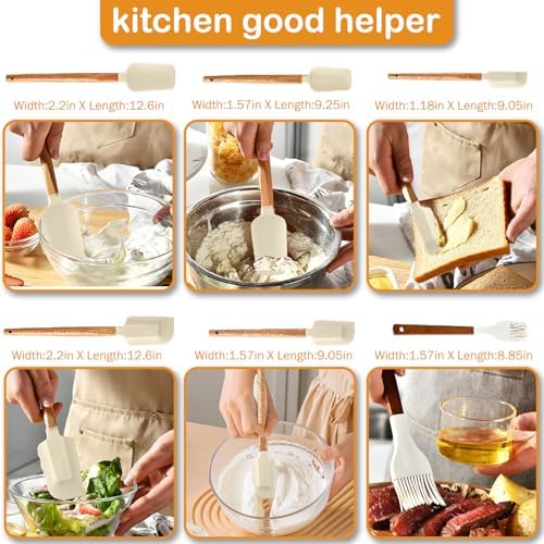 7 Piece Silicone Spatula Set, Food Grade Rubber Spatula Set - Image 6