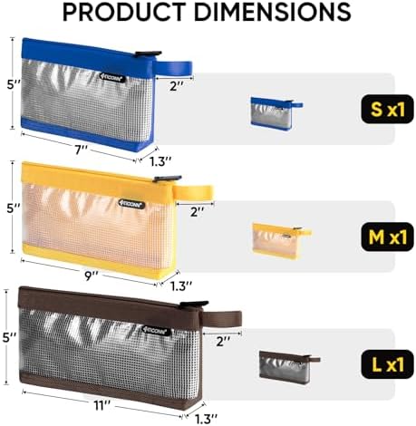 TICONN 3PK Tool Pouches with Zipper, Waterproof 1680D Oxford Small Tool Bag - Image 4
