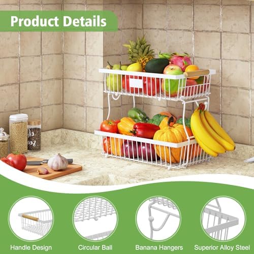 2 Tier Fruit Basket for Kitchen Counter - Image 4