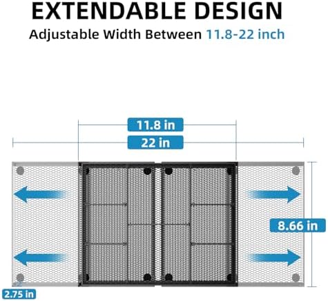 Marbrasse Expandable Desk Drawer Organizer, Mesh Drawer Organizer Tray - Image 2