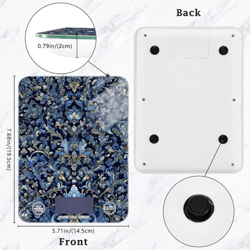 Classical Blue Damascus Food Kitchen Scale Digital Weight Grams and Ounces - Image 2