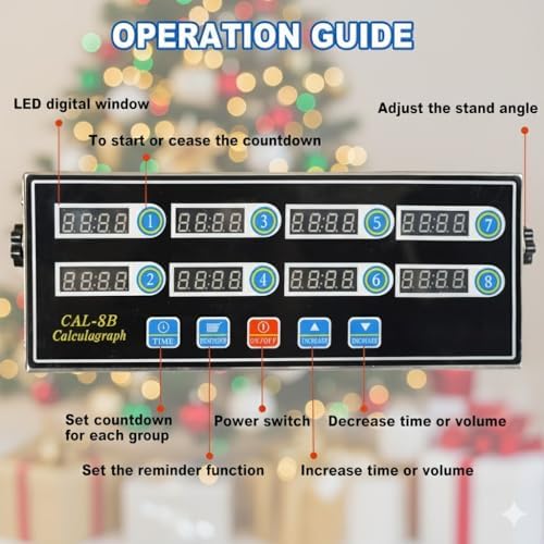 Commercial 8 Channels Digital Kitchen Timer, Calculagraph Fry Timer - Image 7