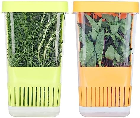 LUVCOSY Fresh Herb Keeper for Refrigerator, Storage Container for Cilantro by LUVCOSY