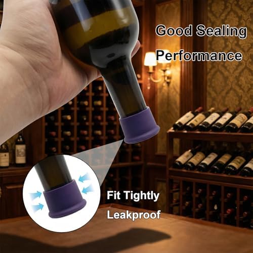 12 Pcs Colorful Silicone Wine Stoppers, Reusable Wine Bottle Stopper, Sparkling - Image 4