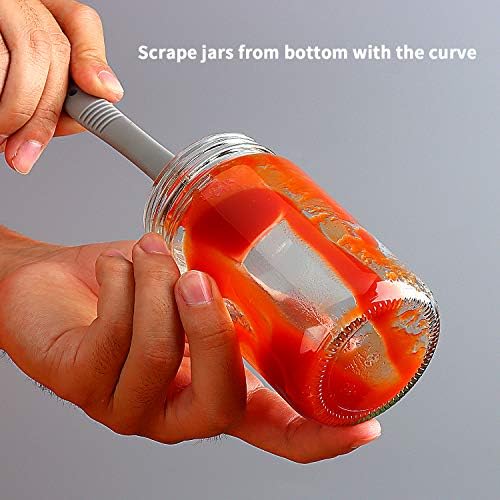 Silicone Mini Small Spatula, Curved Kitchen Can Jar Spatula - Image 3