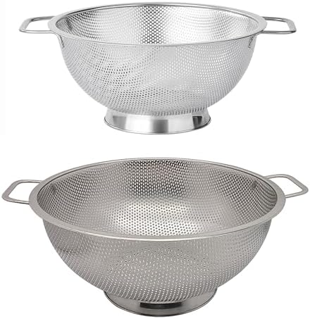 Fox Run Large Colander Set, Includes a 5 Quart and a 3 Quart Pasta Strainer by foxrunbrands