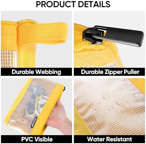 TICONN 6PK Tool Pouches with Zipper, Waterproof 1680D Oxford Small Tool Bag - Image 2