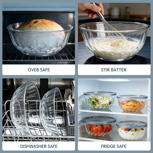 ENVTEK 5‑Piece Glass Mixing Bowls Set - Image 4