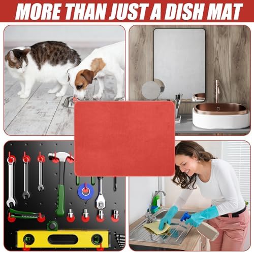 Hushee 2 Pcs Dish Drying Mats for Kitchen Counter, 30 x 24 Inch - Image 6