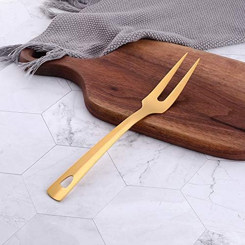 6 Pcs 9.6 in Gold Meat Forks for Kitchen, Stainless Steel Titanium Plated - Image 3