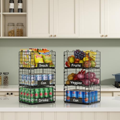 3 Pack XL Stackable Wire Baskets - Image 6