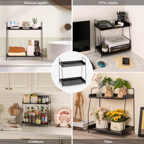 ANBOXIT 2-Tier Coffee Station Organizer, Wooden Kitchen Counter Shelf - Image 6