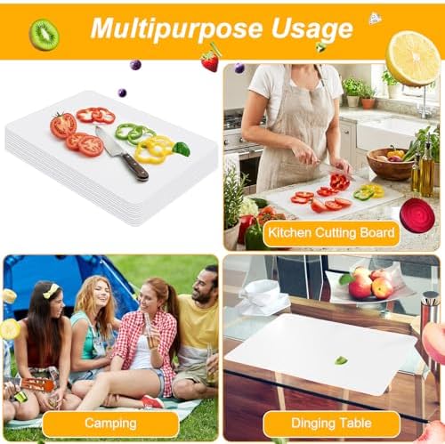 25 Pack Plastic Cutting Board Set, BPA-Free Dishwasher Safe Placemats Table Mats - Image 7