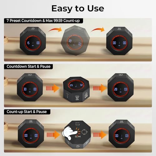 Rechargeable Pomodoro Timer, Small Gravity Timer - Image 4