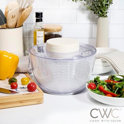 COOK WITH COLOR Electric Salad Spinner, Round 4.5L Capacity – Fast Drying & - Image 4