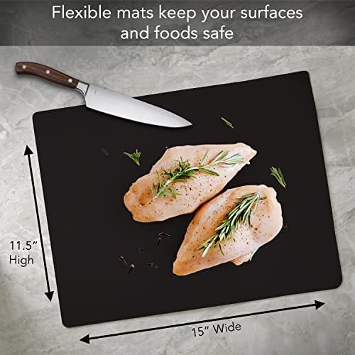 Cut N' Funnel Black Flexible Plastic Cutting Board Mat 2 Pack, Made in the USA - Image 7