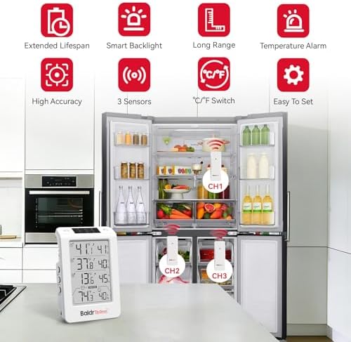 Wireless Freezer Monitor with 3 Sensors, 328ft Long Range Digital Refrigerator - Image 7