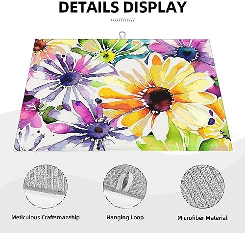 Colorful Flowers Dish Drying Mat - Image 3