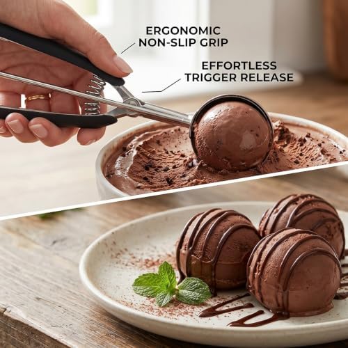 Ice Cream Scoop, #24 Cookie Scoop, 2.5 Tbsp/42 ml/1.4 oz Cookie Dough Scoop - Image 3