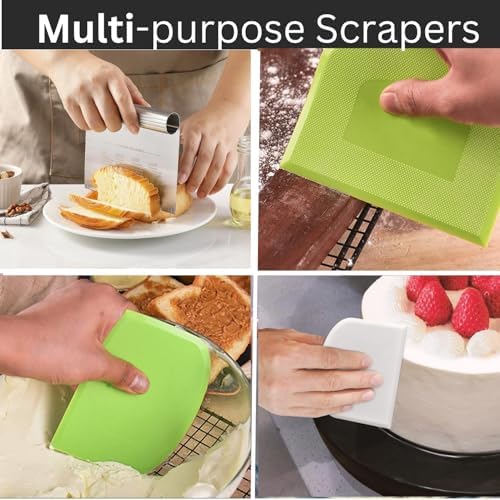 BOORIKA Dough Scraper & Bench Scraper Kitchen – Stainless Steel Sourdough Tools - Image 5
