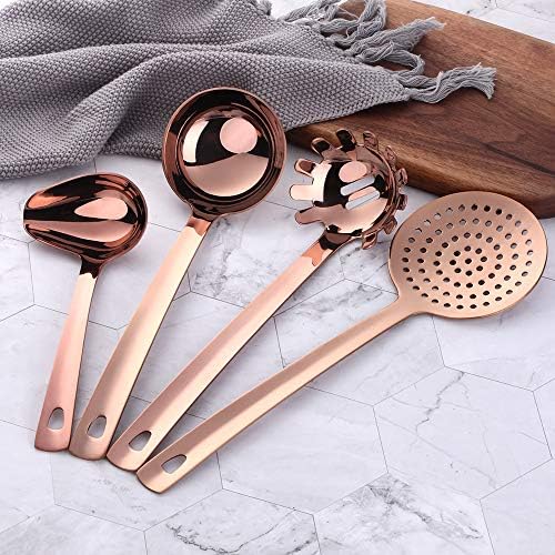 12 Pcs Cooking Utensil Set, Stainless Steel Rose Gold Titanium Plated Cookware - Image 2