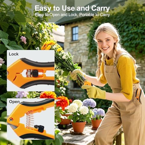 2 Pack Pruning Shears, 6.5” Gardening Scissors - Image 5