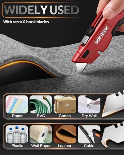 VOTREK® Box Cutter Utility Knife, Retractable Box Cutter, Heavy Duty Safety - Image 6