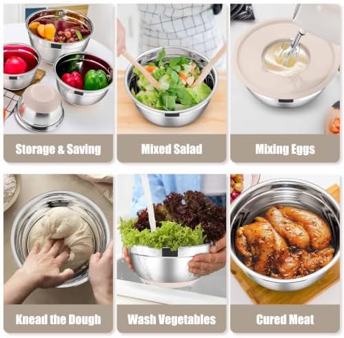 E-far Stainless Steel Mixing Bowls - Image 4