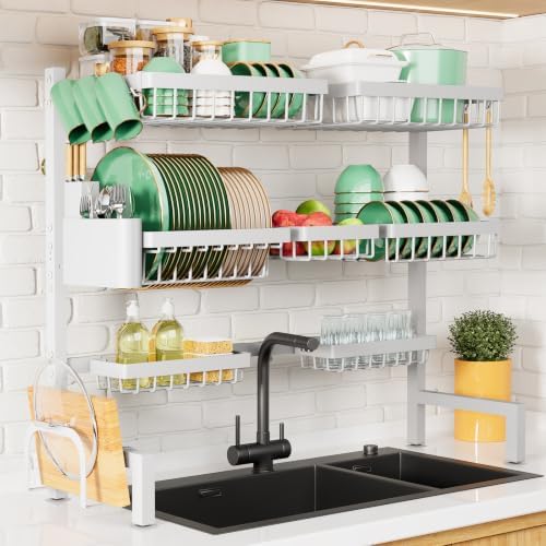 Kitsure Adjustable Over The Sink Dish Drying Rack, 31.5" -39.4" x 30.3" by Kitsure