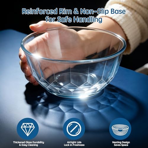 ENVTEK 5‑Piece Glass Mixing Bowls Set - Image 6