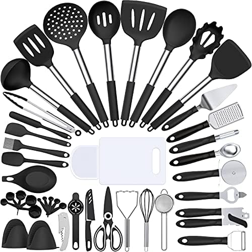 Silicone Cooking Kitchen Utensil Set, Umite Chef 43 PCS Heat Resistant Kitchen by UmiteChef