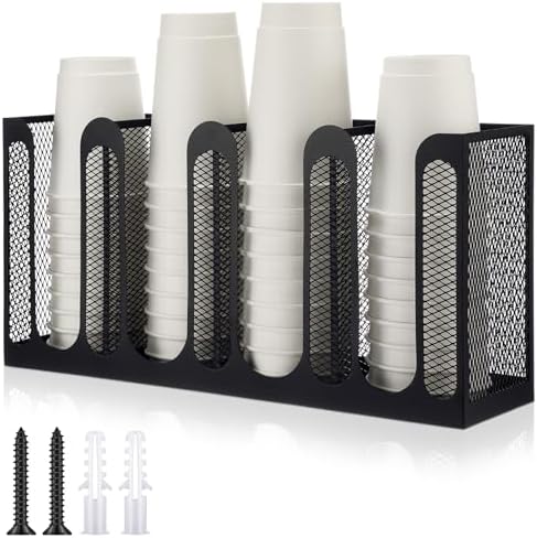 Maxcheck Cup Lid Holder, 4 Compartments, 16.1 x 4.1 x 8 Inch by Maxcheck