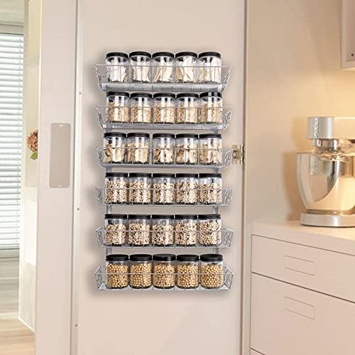 SWOMMOLY Wall Mount Spice Rack Organizer, 6-Tier Adjustable Dual-Use Shelf - Image 6